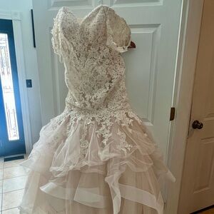 Mori Lee Cream Lace Wedding Dress